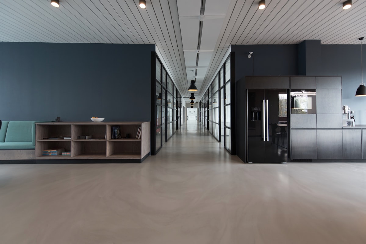 Professional workspace with city views representing Perth business